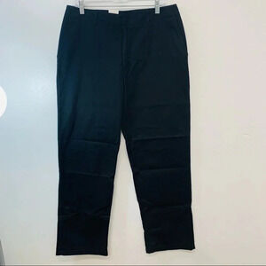 Izod Womans Black Chinos 12 NWT Strain‎ Resistant Pockets Straight Work